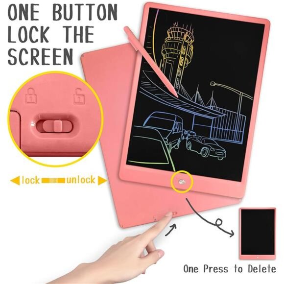 LCD Writing Tablet for Kids 14 , Toddler Girl/Boys Toys Richgv Writing Tablet - Picture 3 of 7